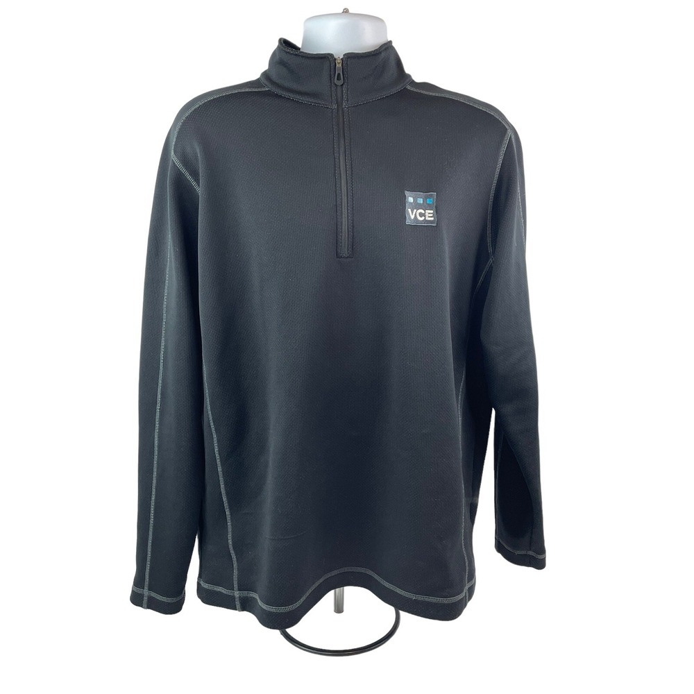 Nike Sweater Mens XL Black Therma-Fit Quarter Zip Pullover VCE Logo